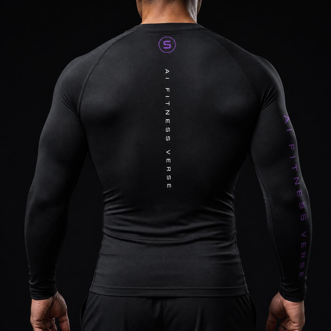 Back view of the SOULSPHERE performance long sleeve with spine lettering